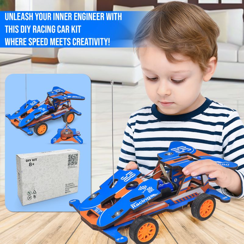 Robo Man DIY Wireless Remote Control Mini Turbo Racing Car Steam Kit